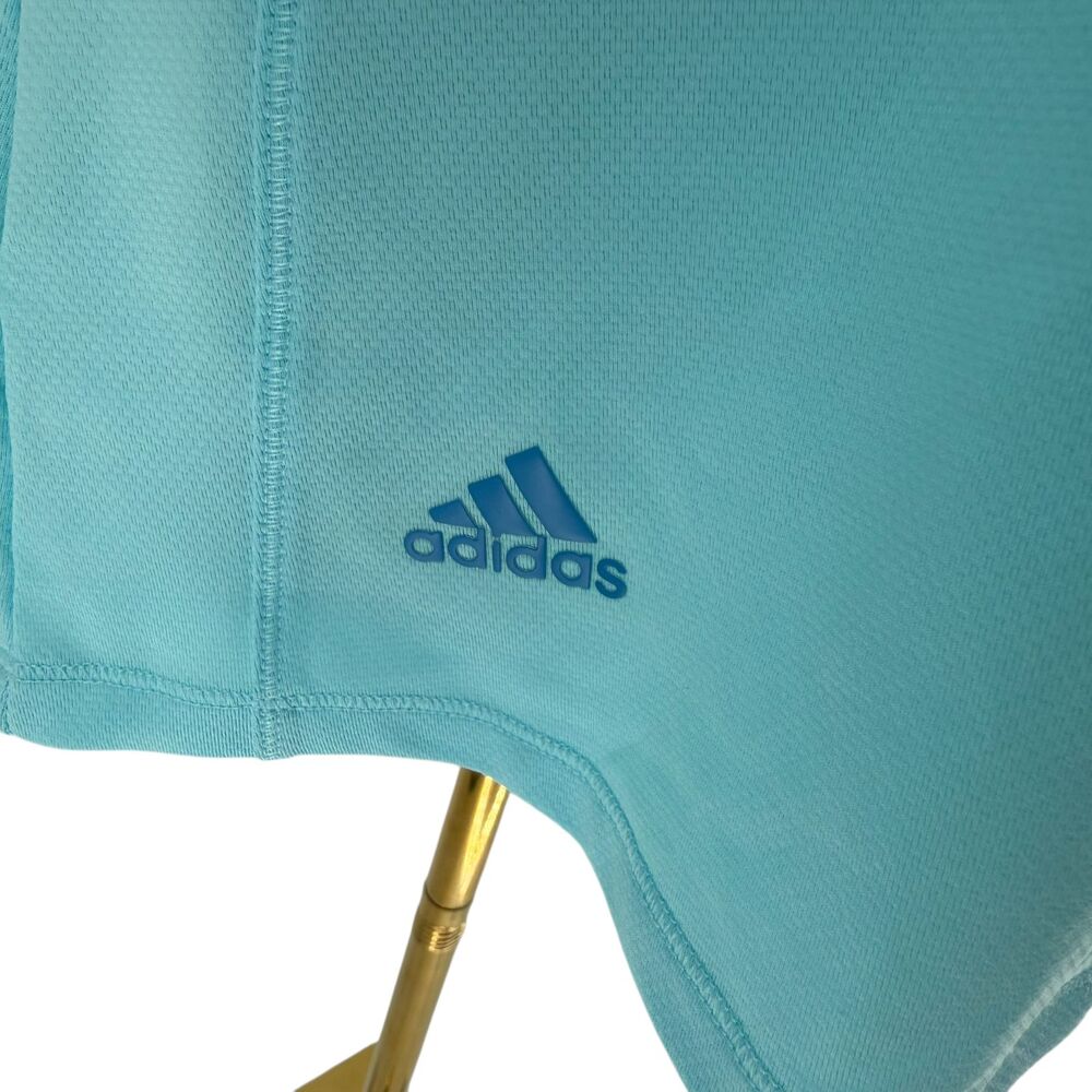 Adidas Golf Shirt Women's Large Bliss Blue Mock Neck UPF 50 Stretch HM5543 NWT - Picture 6 of 14